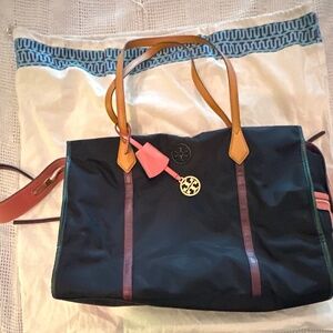 Tory Burch nylon multicolored tote - like new!